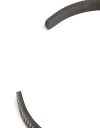 Mens Waterproof Black Stainless Steel Detailed Wrist Cuff