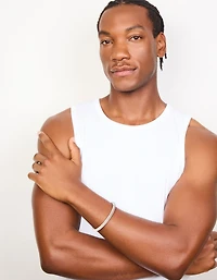 Mens Waterproof Stainless Steel Large Twisted Wire Cuff