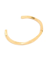 Mens Waterproof Golf Plated Stainless Steel Square Twist Wrist Cuff