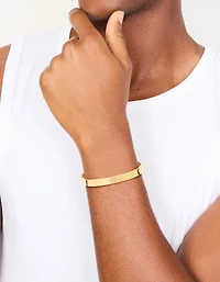 Manchette de poignet plate et lisse en acier inoxydable pour hommes