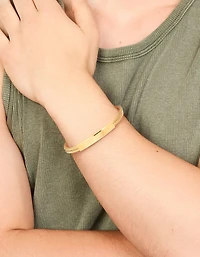 Mens Waterproof Stainless Steel Twin Wire Twist Wrist Cuff