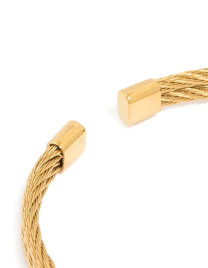 Menotte de poignet torsadée en acier inoxydable imperméable pour hommes