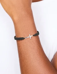 Mens Waterproof Stainless Steel Cross Toggle Bracelet