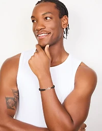 Mens Waterproof Stainless Steel Cross Toggle Bracelet