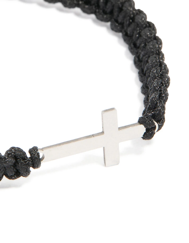 Mens Waterproof Stainless Steel Cross Toggle Bracelet