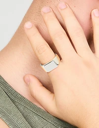 Anneau retangle imperméable en acier inoxydable pour hommes