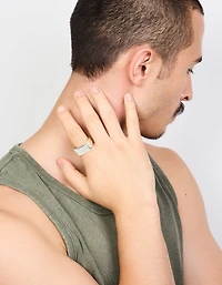 Anneau retangle imperméable en acier inoxydable pour hommes