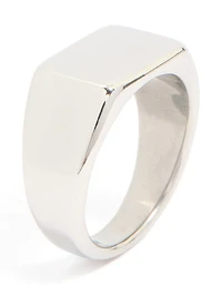 Anneau retangle imperméable en acier inoxydable pour hommes