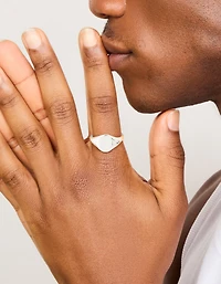 Mens Waterproof Stainless Steel Oval Signet Ring