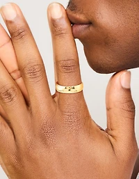 Bague de cigare lisse en acier inoxydable plaqué or pour hommes