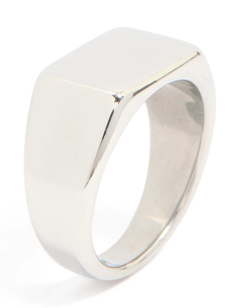 Anneau retangle imperméable en acier inoxydable pour hommes