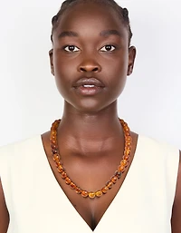 Brown Acrylic Beaded Necklace