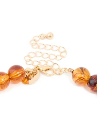 Brown Acrylic Beaded Necklace