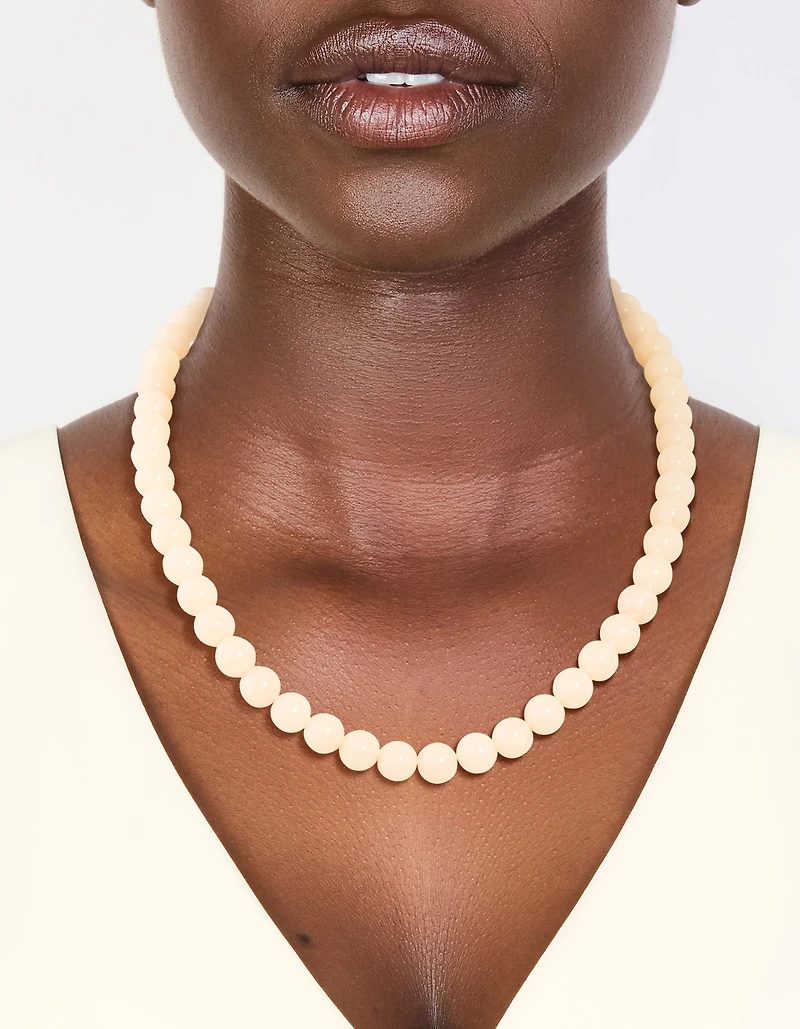 Baby Pink Acrylic Beaded Necklace
