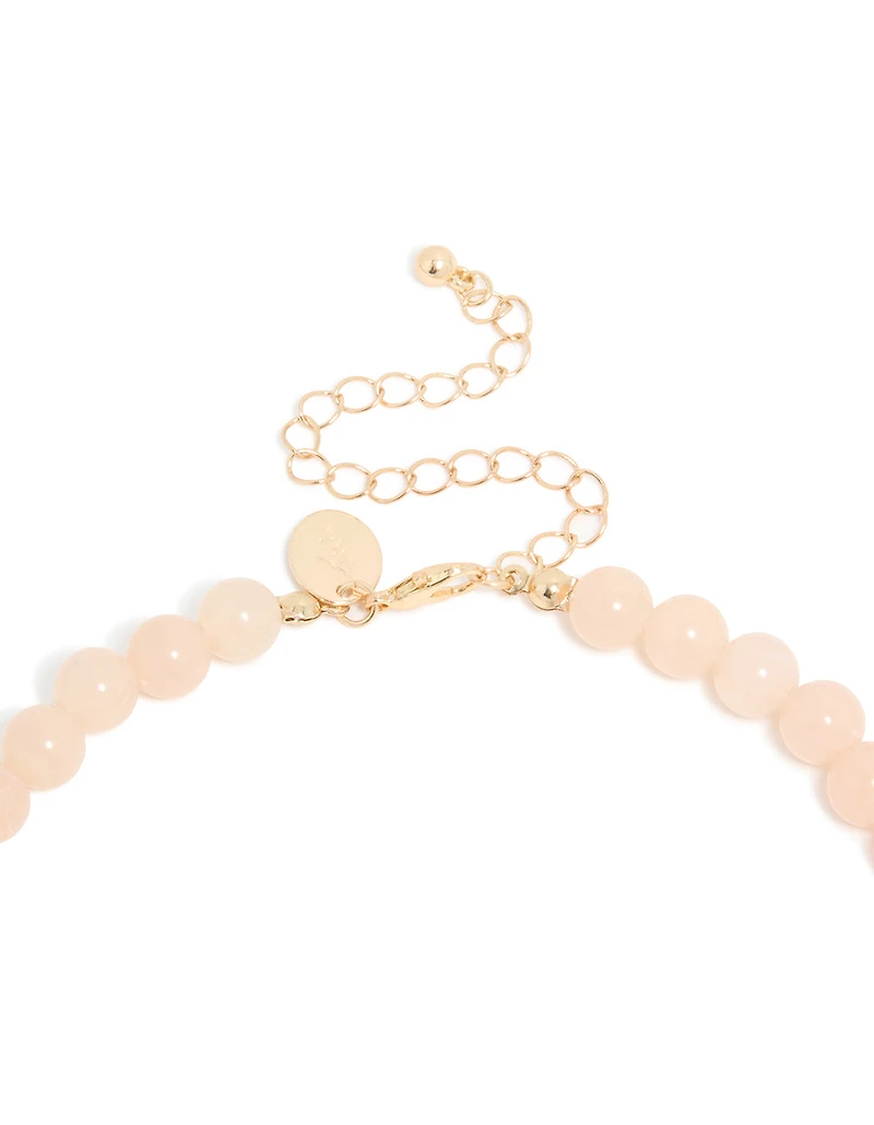 Baby Pink Acrylic Beaded Necklace