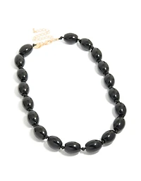 Black Acrylic Beaded Necklace