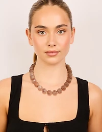 Brown Acrylic Beaded Necklace