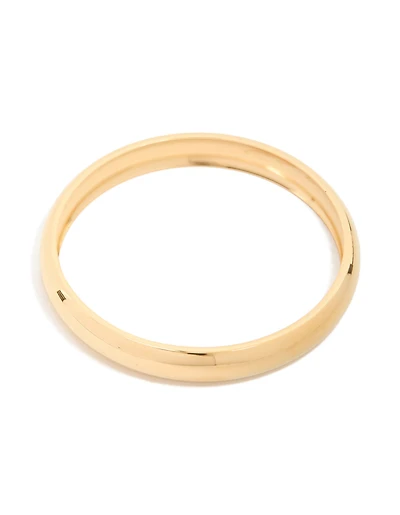 Waterproof Rose Gold Plated Stainless Steel Round Smooth Bangle