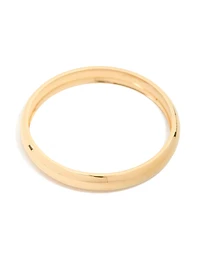 Waterproof Rose Gold Plated Stainless Steel Round Smooth Bangle