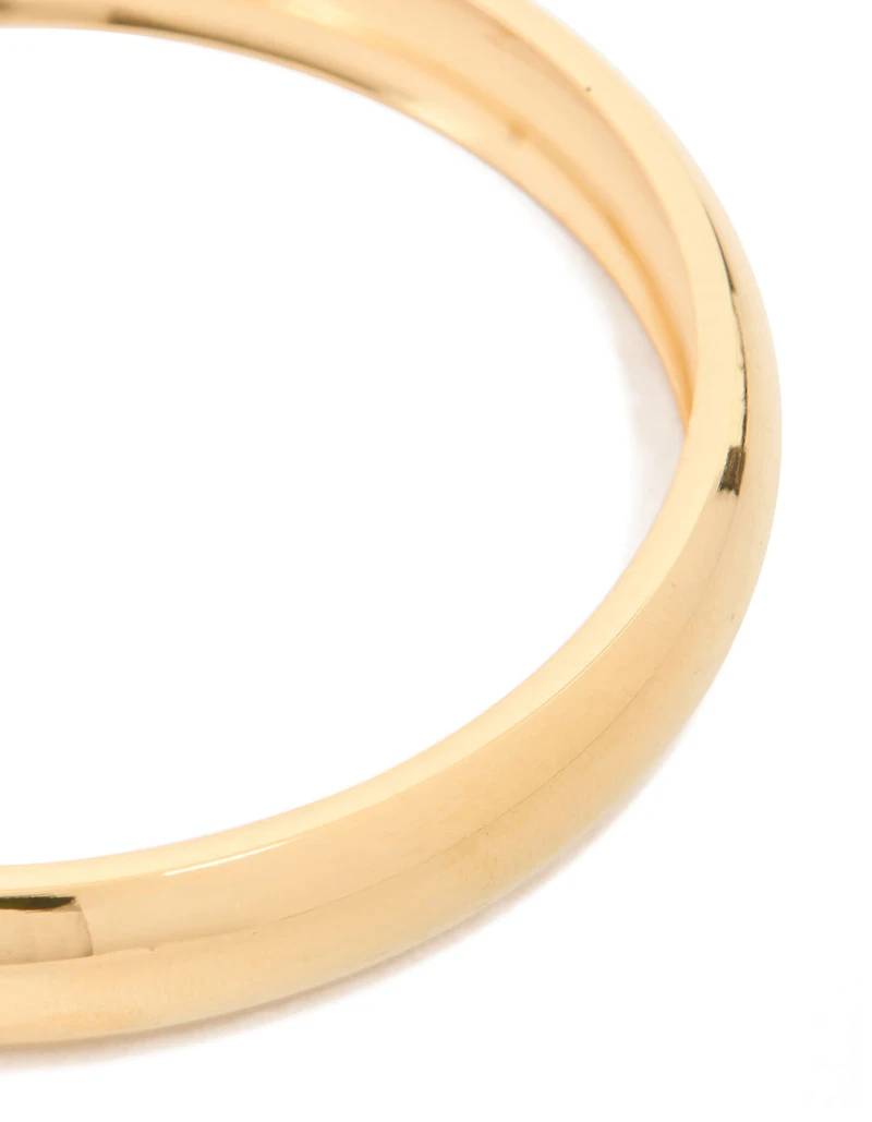 Waterproof Rose Gold Plated Stainless Steel Round Smooth Bangle