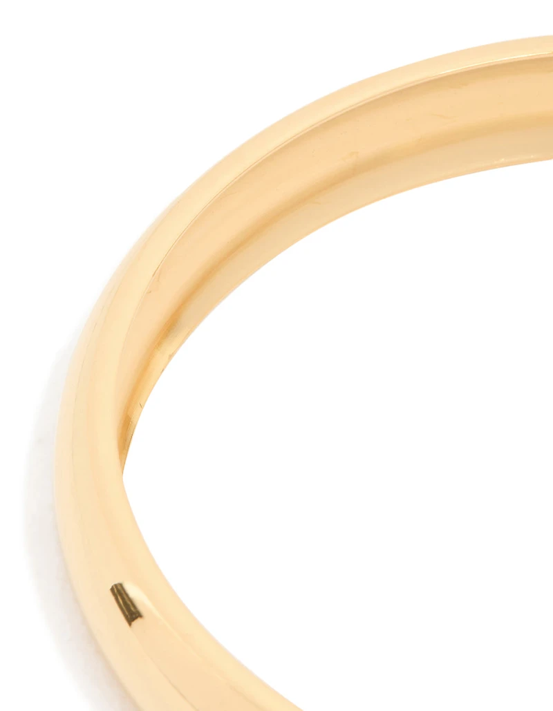 Waterproof Rose Gold Plated Stainless Steel Round Smooth Bangle