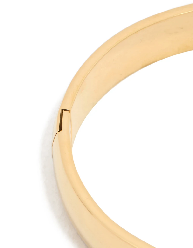 Waterproof Rose Gold Plated Stainless Steel Smooth Hinged Bangle