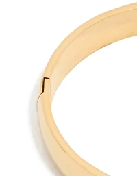 Waterproof Rose Gold Plated Stainless Steel Smooth Hinged Bangle