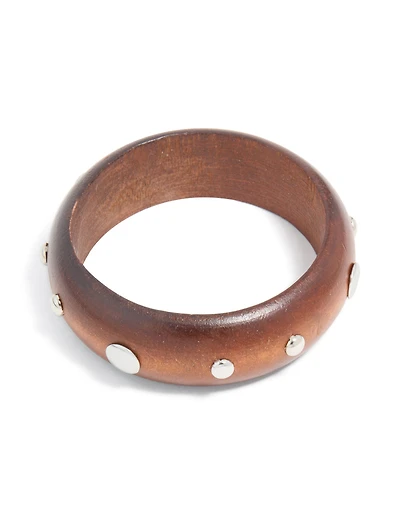Bracelet en bois clouté d’argent