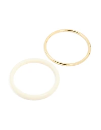 Gold Smooth & Cream Acrylic Bangles 2-Pack