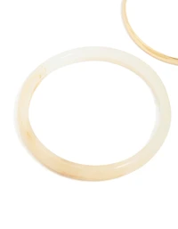 Gold Smooth & Neutral Acrylic Bangles 2-Pack