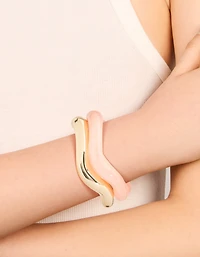 Pink & Gold Wavy Wrist Cuffs 2-Pack