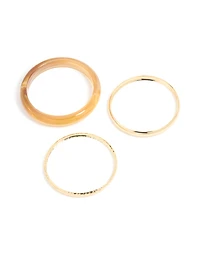 Gold & Amber Acrylic Bangles 3-Pack