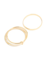 Pack de bracelets acryliques dorés lisses et neutres
