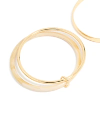 Pack de bracelets acryliques dorés lisses et neutres