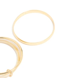 Pack de bracelets acryliques dorés lisses et neutres
