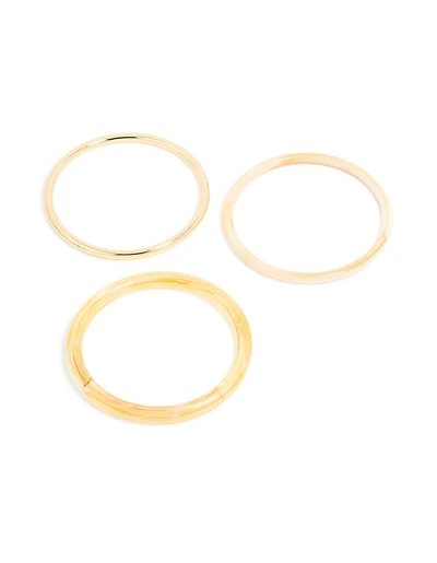 Bracelets fins en acrylique doré neutre et jaune paquet de 3