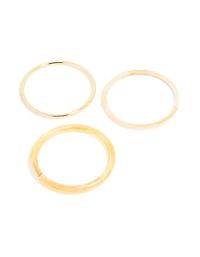 Bracelets fins en acrylique doré neutre et jaune paquet de 3