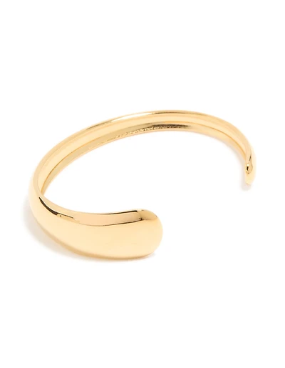 Waterproof Gold Plated Stainless Steel Asymmetrical Wrist Cuff