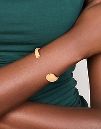 Waterproof Gold Plated Stainless Steel Asymmetrical Wrist Cuff