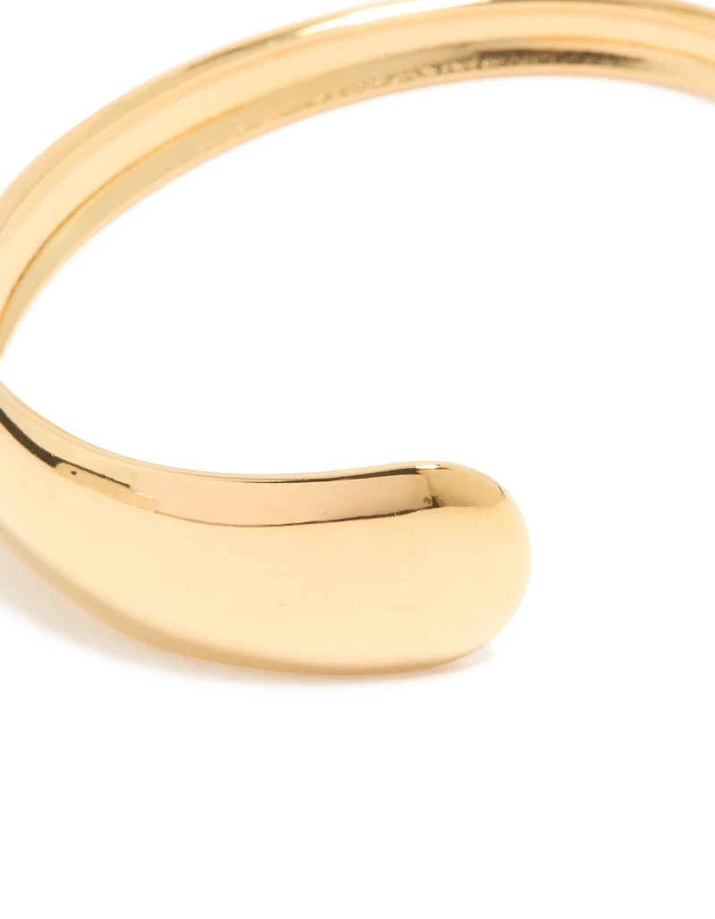 Waterproof Gold Plated Stainless Steel Asymmetrical Wrist Cuff