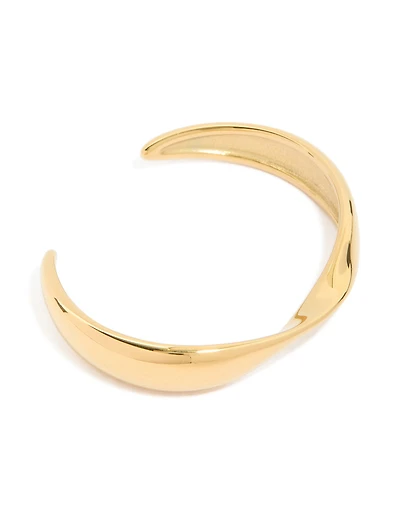 Waterproof Rose Gold Plated Stainless Steel Twisted Wrist Cuff
