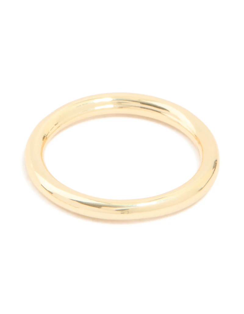 Cream Acrylic & Gold Cubic Zirconia Rings 3-Pack
