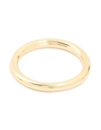 Cream Acrylic & Gold Cubic Zirconia Rings 3-Pack
