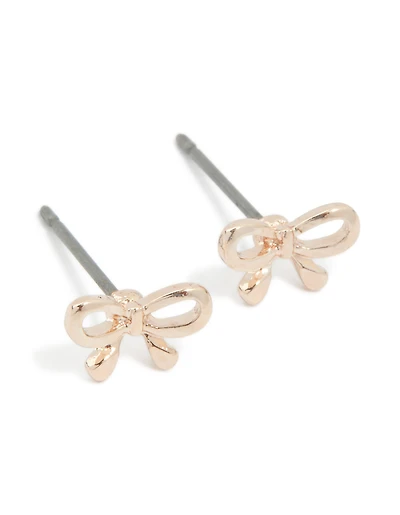 Boucles d’oreilles à petit nœud en or rose