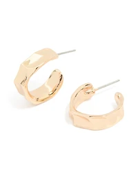 Boucles d’oreilles à cerceaux ouverts martelées en or