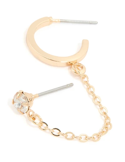 Boucle d’oreille en chaîne diamant argentée et cercle