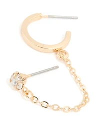 Boucle d’oreille en chaîne diamant argentée et cercle
