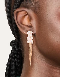 Boucles d’oreilles tombantes en zircone cubique en or à forme mixte
