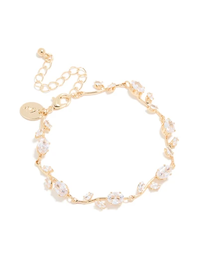 Gold Cubic Zirconia Vine Bracelet