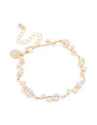 Gold Cubic Zirconia Vine Bracelet